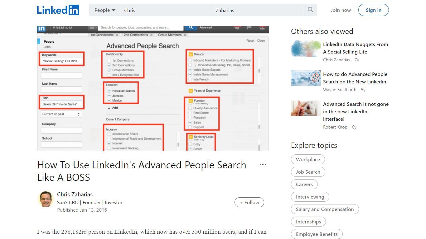 How To Use LinkedIn's Advanced People Search Like A BOSS